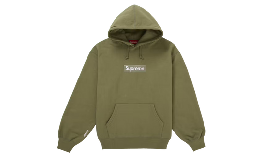 Supreme Box Logo Hooded Sweatshirt Light Olive