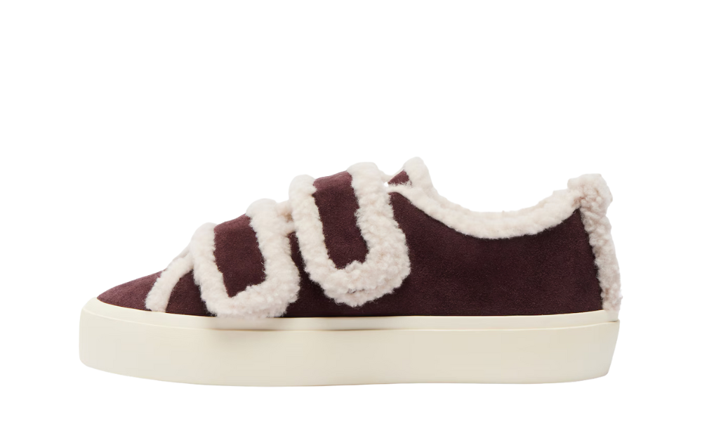 inuikii shearling low velcro burgundy