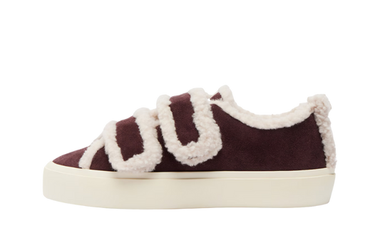 inuikii shearling low velcro burgundy