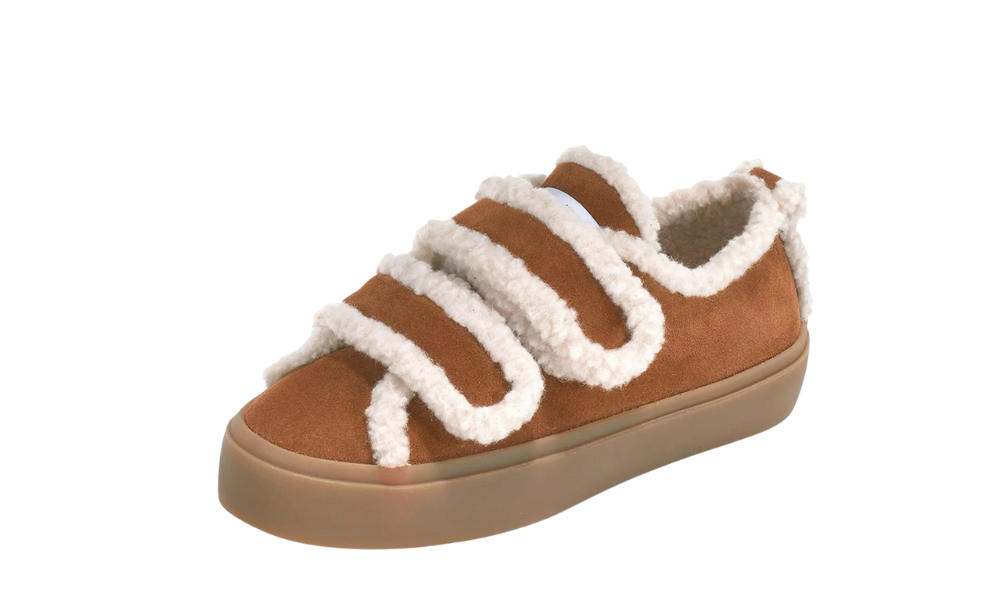 inuikii shearling low velcro brown