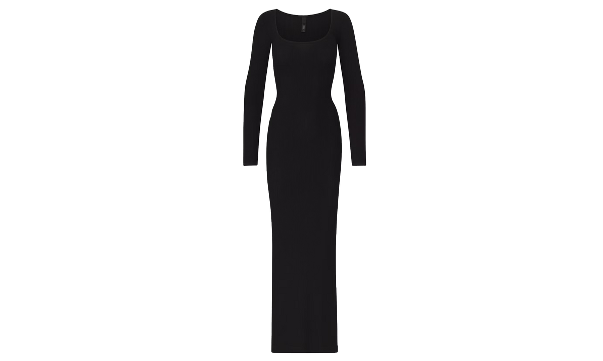 SKIMS SOFT LOUNGE LONG SLEEVE DRESS Onyx