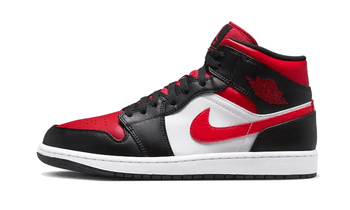 Air Jordan 1 Mid Alternate Bred Toe Fire Red - Secured Stuff