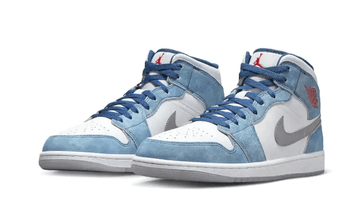 Air Jordan 1 Mid French Blue Fire Red - Secured Stuff