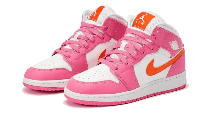 Air Jordan 1 Mid Pinksicle Safety Orange - Secured Stuff