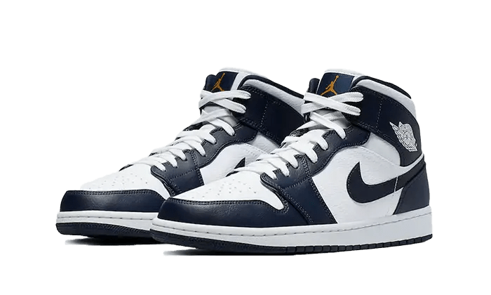 Air Jordan 1 Mid White Metallic Gold Obsidian - Secured Stuff