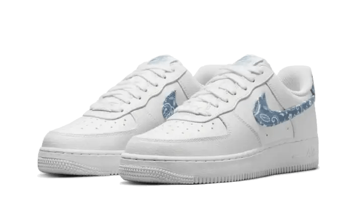 Nike Air Force 1 Low '07 Essential White Worn Blue Paisley - Secured Stuff